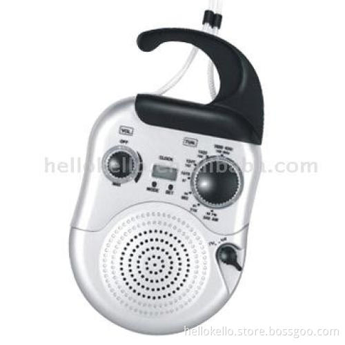 AM / FM Shower Radio with Clock and Hook